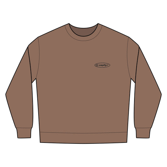 Embroidered Crewneck Sweatshirt - Saphyr Classic Series Logo