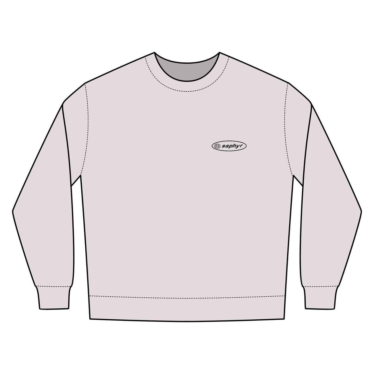 Embroidered Crewneck Sweatshirt - Saphyr Classic Series Logo